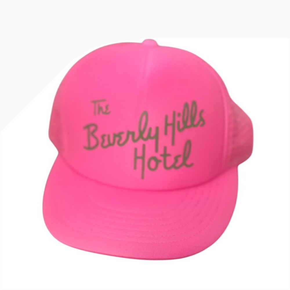 The Beverly Hills Hotel Trucker Hat Neon Pink Mesh Snapback Cobra Cap Womens